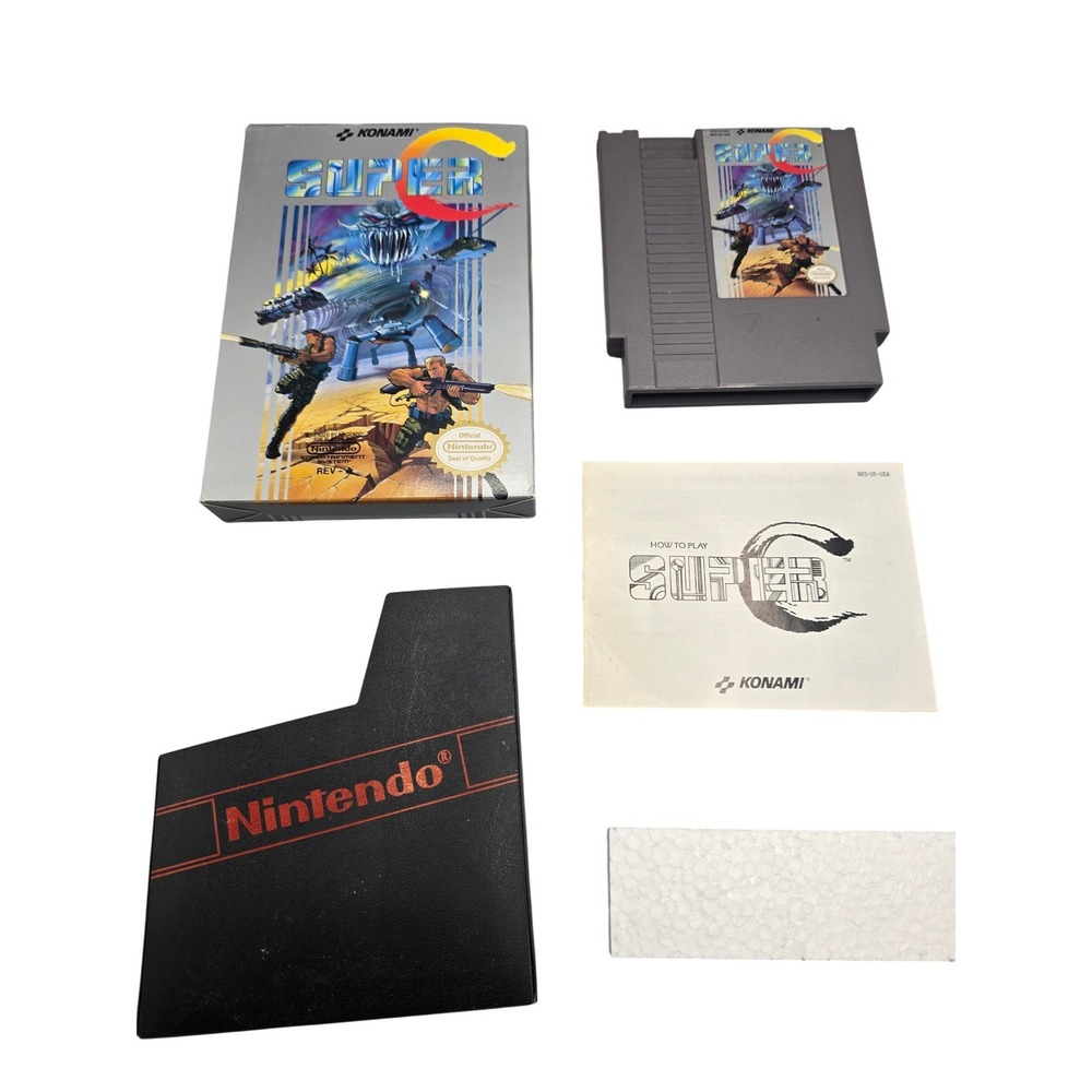 Super C Nintendo NES Instruction Manual Original 1990 Konami Booklet Only Contra